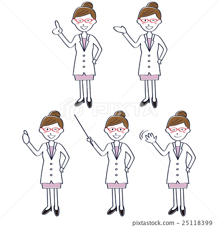 450x468 Cute Female Doctor Wire Drawing Full Body Glasses Women's Pose Set - Female Doctor Drawing