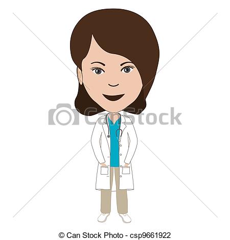 450x470 female doctor illustration of a female doctor, physician isolated - Female Doctor Drawing