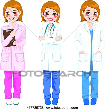 448x470 Three Girl Doctor Clipart Clip Art Images - Female Doctor Drawing