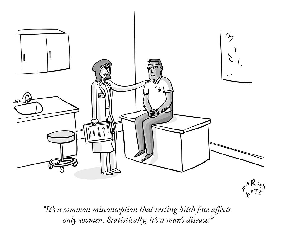 900x758 a female doctor explains to a tense male patient drawing - Female Doctor Drawing