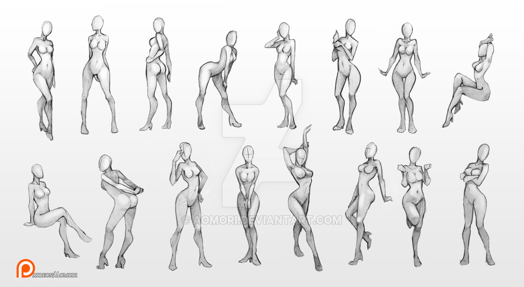 1024x561 Female Poses Chart - Female Drawing