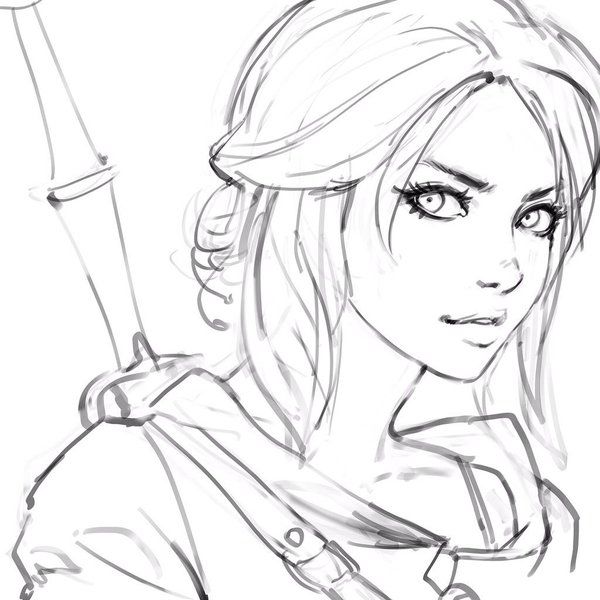 600x600 The Witcher, Ciri Art Inspiration Drawings, Art, Sketches - Female Drawing