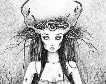 340x269 Pencil Drawings Illustrations Etsy - Female Drawing Art