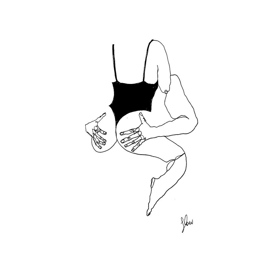 1080x1080 artist uses simple line drawings to capture a couple's intimate - Female Drawing Art