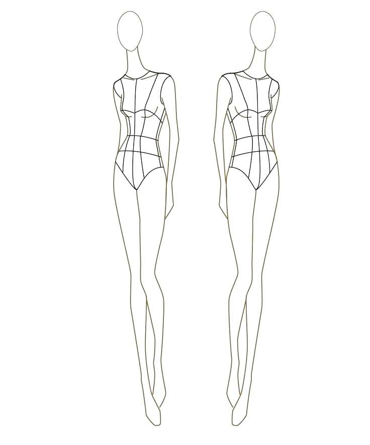 736x883 Sketch Model Template - Female Drawing Model