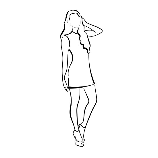 550x550 Outline Drawing Of Young Woman Posters - Female Drawing Outline