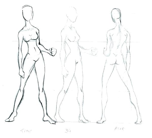 600x545 Printable Outline Of Female Human Body Front And Back Free - Female Drawing Outline