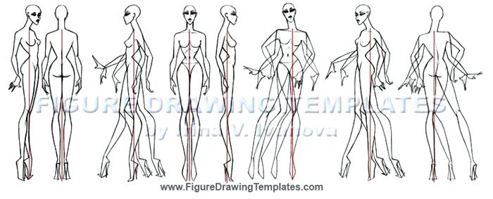 700x283 Female Figure Template - Female Drawing Template