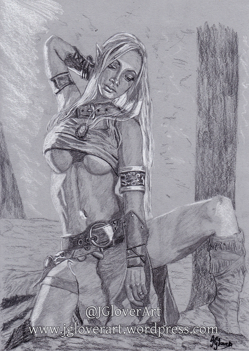 851x1200 an elven seductress and the sword of the king jglover art - Female Elf Drawing