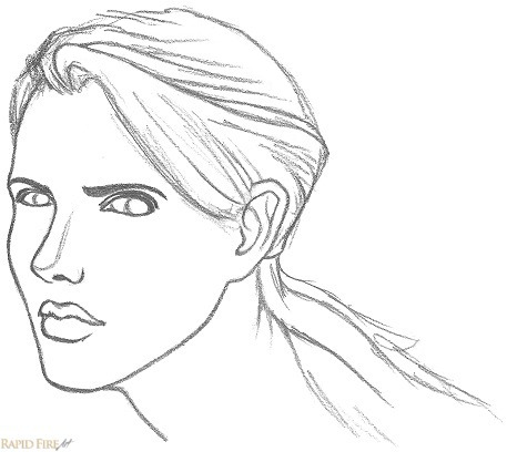 457x408 Face Drawing - Female Face Drawing Images