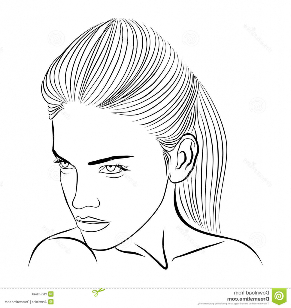 Female Face Drawing Outline at PaintingValley.com | Explore collection ...