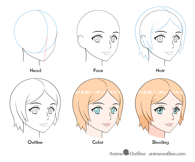 675x560 How To Draw An Anime Female Face View - Female Face Drawing Outline