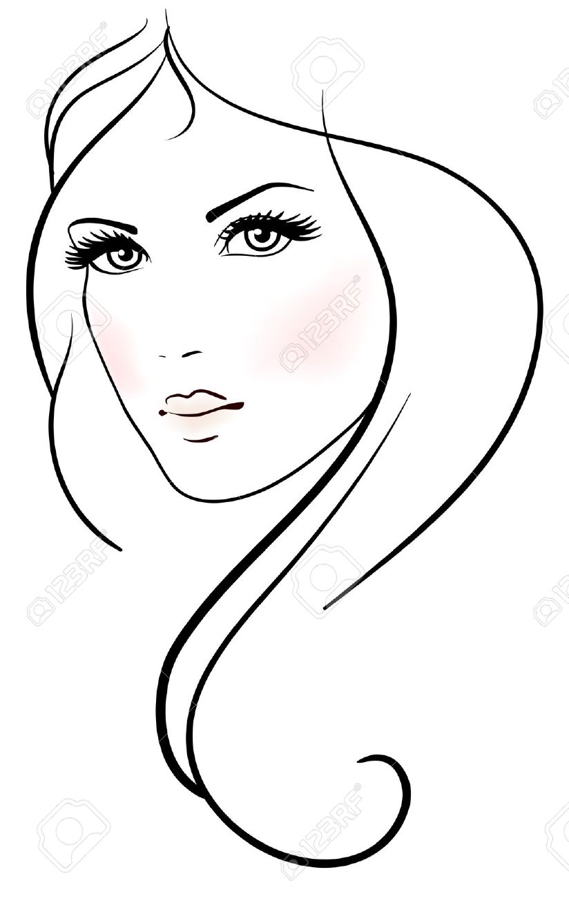 Female Face Drawing Outline at Explore collection