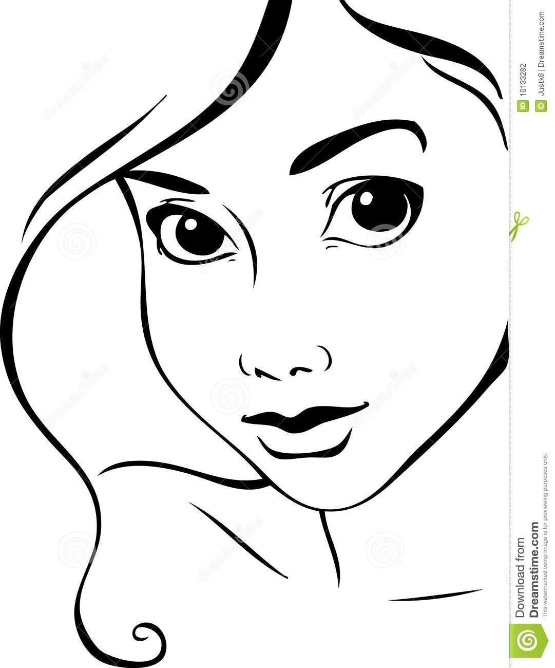 Female Face Drawing Outline at PaintingValley.com | Explore collection