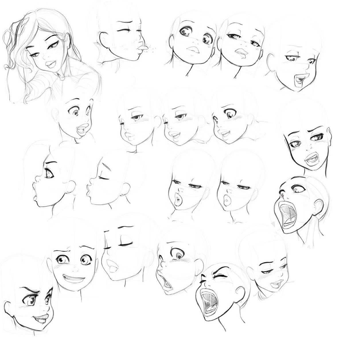 Female Face Drawing Reference at PaintingValley.com ...