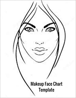 260x336 Makeup Face Chart Template Female Faces Large Notebook - Female Face Drawing Template