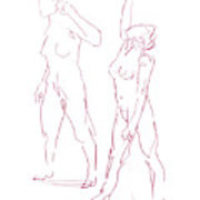 180x180 Female Figure Drawing Short Standing Poses Colored Pencil Magent - Female Figure Drawing