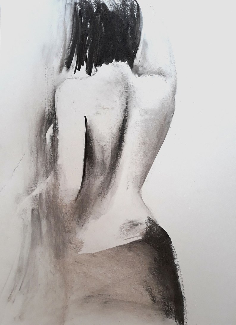 794x1095 figure drawing female figure charcoal drawing sensual black etsy - Female Figure Drawing