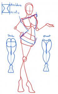 186x302 how to draw female figures, female figures step drawing - Female Figure Drawing