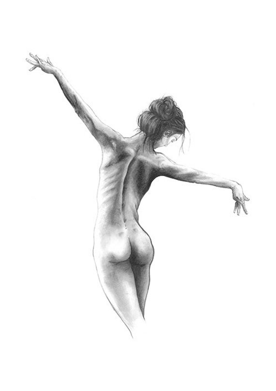 570x806 female form drawing print woman ballerina dancer life etsy - Female Form Drawing