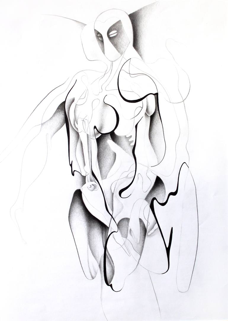 770x1086 non euclidean study of female form drawing - Female Form Drawing