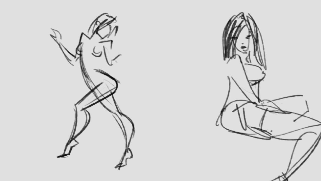 1280x720 gesture drawing - Female Gesture Drawing