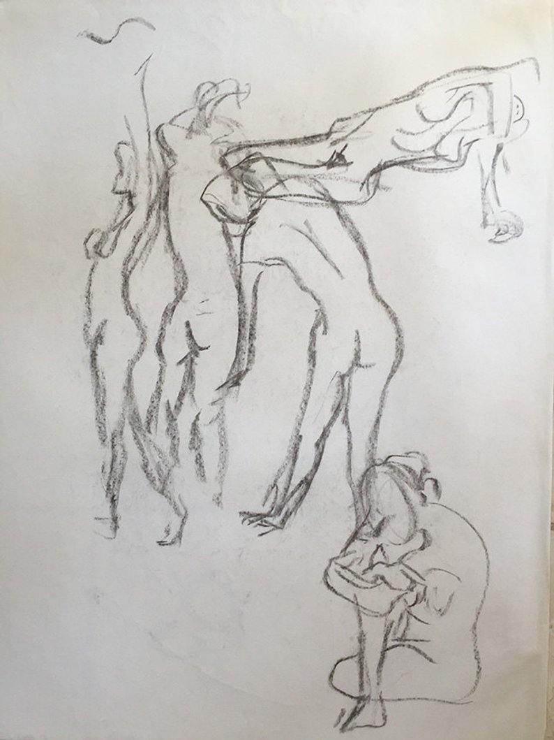 794x1059 female gesture drawings etsy - Female Gesture Drawing