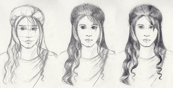 Female Hair Drawing at PaintingValley.com | Explore collection of ...