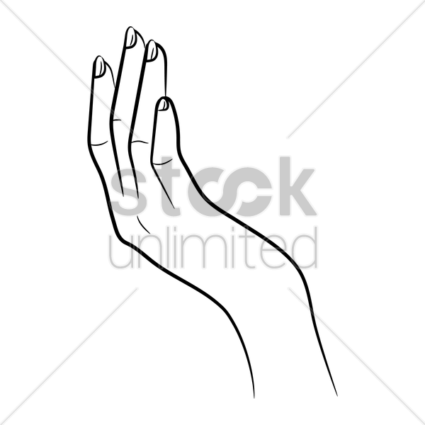 600x600 Female Hand Sign Vector Image - Female Hand Drawing