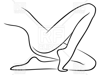 400x300 graceful female legs, hand drawing vector image of people - Female Hand Drawing