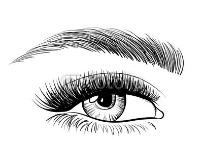 400x320 Hand Drawn Beautiful Female Eye, Sketch Black And White Beauty - Female Hand Drawing
