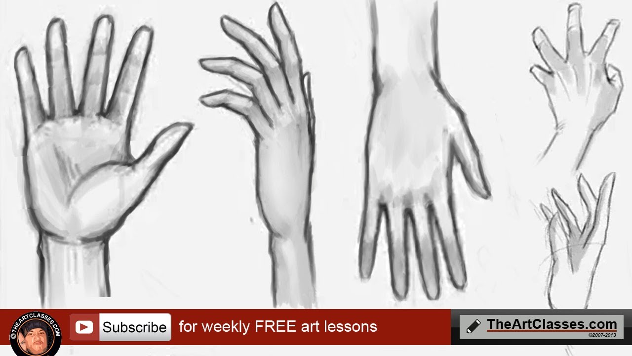 1280x720 How To Draw Hands Front And Back - Female Hand Drawing