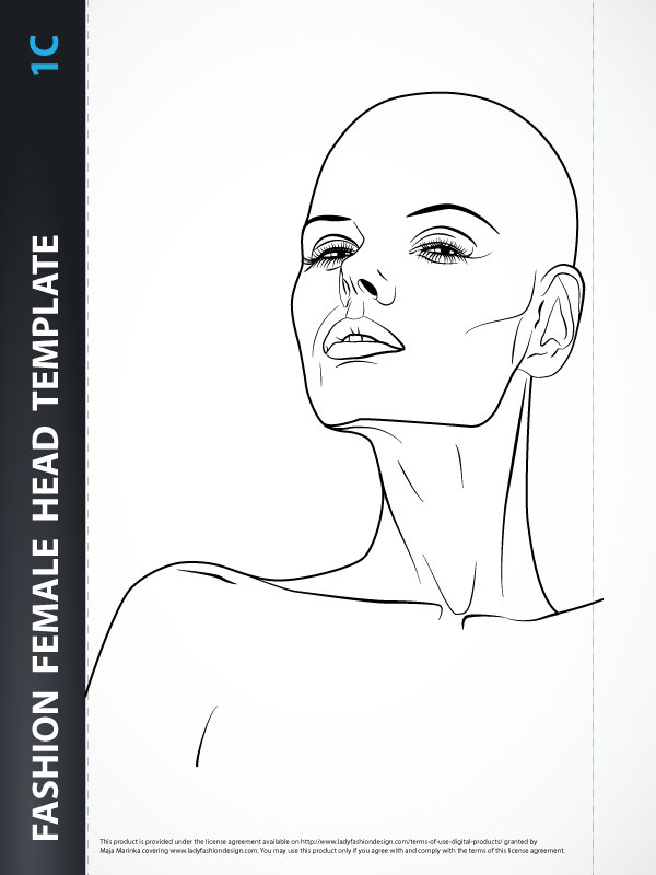 600x800 Jewelry Drawing - Female Head Drawing