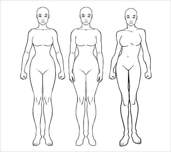585x520 Person Outline Template Awesome Woman Body Drawing At Female Human - Female Human Body Drawing