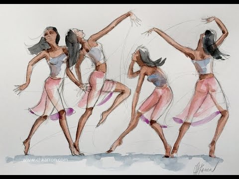 480x360 Quick Female Body Sketch In Pencil And Watercolor Speed Drawing - Female Human Body Drawing
