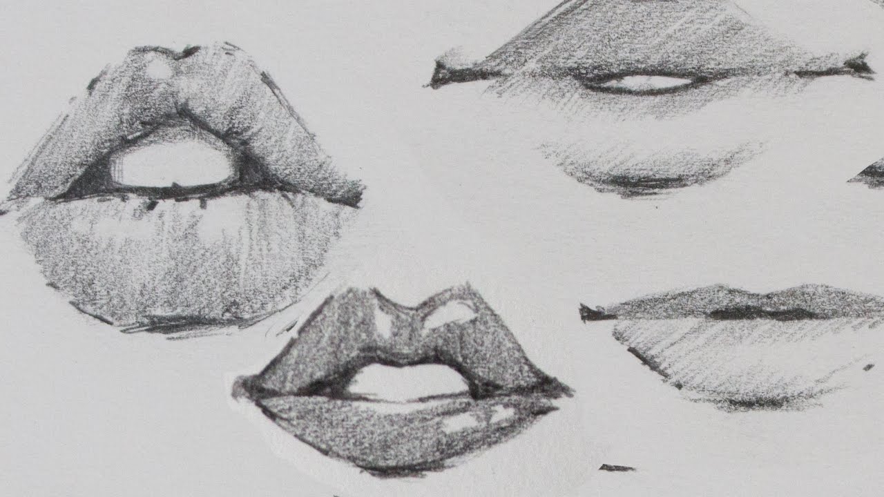 How To Draw Lips - Female Lips Drawing. 