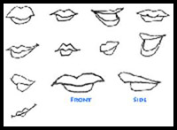 200x147 How To Draw Lips Mouth And The Human Face Drawing Tutorials - Female Lips Drawing