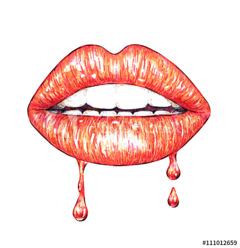 485x500 beautiful sexual lips with white teeth are isolated on a white - Female Lips Drawing