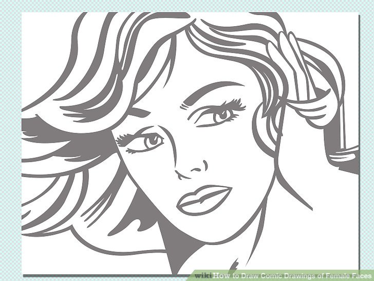 728x546 How To Draw Comic Drawings Of Female Faces Steps - Female Nose Drawing