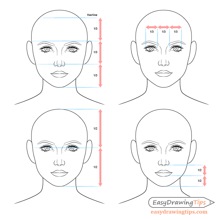 728x720 How To Draw A Female Face Step - Female Nose Drawing