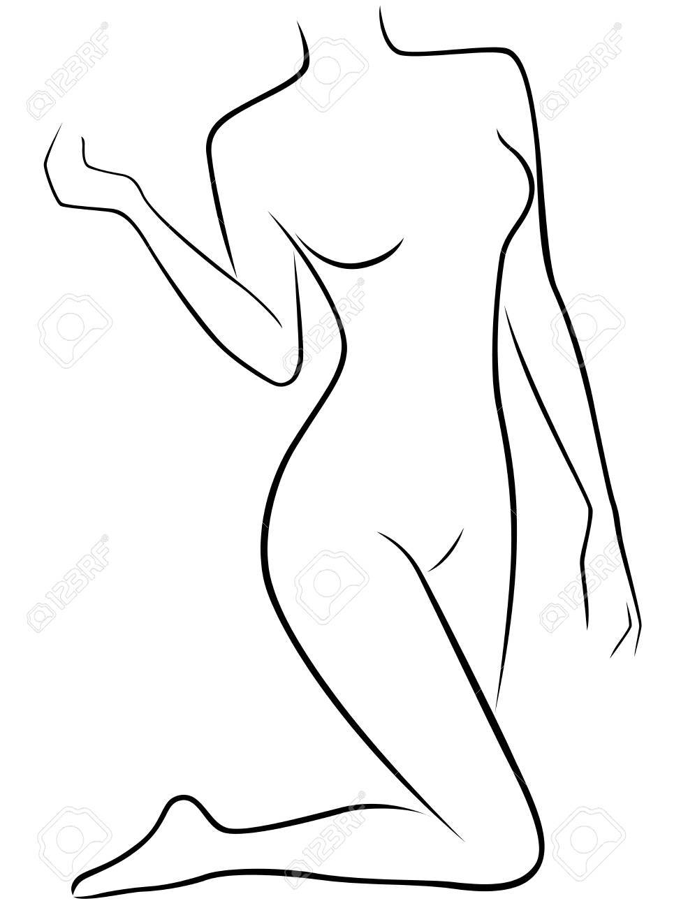 975x1300 Huge Collection Of 'female Body Line Drawing' Download More Than - Female Outline Drawing