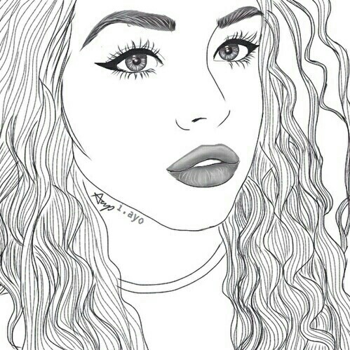 499x499 Image About Girl In D R A W I N G S - Female Outline Drawing