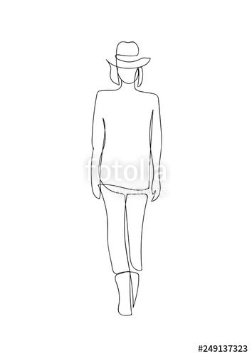 354x500 Woman Outline Drawing Fashion Model Silhouette Illustration - Female Outline Drawing