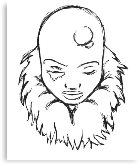 466x550 Bald Female Outline Drawing Canvas Prints - Female Outline Drawing