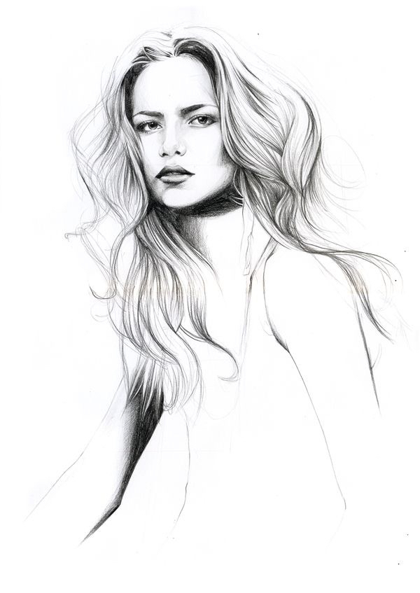 600x847 Art, Artwork, Drawing, Female, Portrait - Female Portrait Drawing