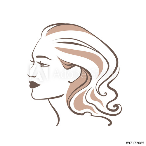 500x500 Female Profile Vector Woman Head - Female Profile Drawing