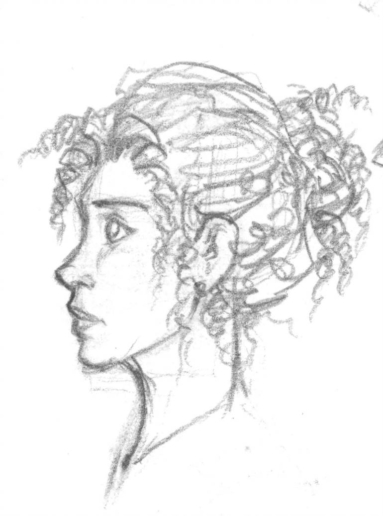 770x1037 Female Profile - Female Profile Drawing