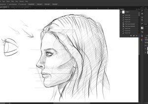 300x210 Female Face Side View Sketch Pics Side Profile Face Sketch Drawing - Female Side Profile Drawing