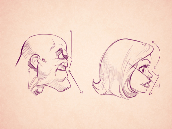 600x450 Gallery How To Draw Woman Profile - Female Side Profile Drawing