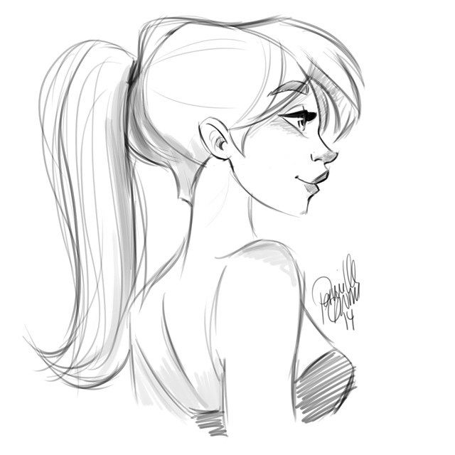 Female Side Profile Drawing At Paintingvalley Com Explore